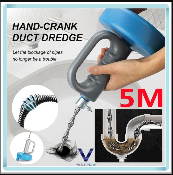  Dụng Cụ Thông Tắc Bồn Cầu Nhà Vệ Sinh Chậu Rửa Chính Hãng SDGOLD,Thiết Kế Bằng Lò Xo Chất Liệu Thép Mangan 72A Đàn Hồi,Dẻo Dai Chịu Được Mô Men Xoắn Lớn,Thông Tắc Bồn Cầu Dễ Dàng Phạm Vi 5m Ống 