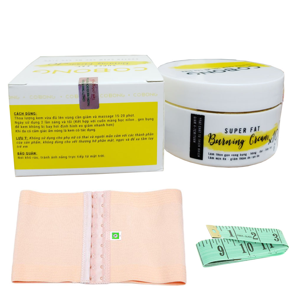 [HCM]Kem tan mỡ Cô Bông x10 giúp giảm mỡ bụng kèm thước dây tặng gen nịt bụng