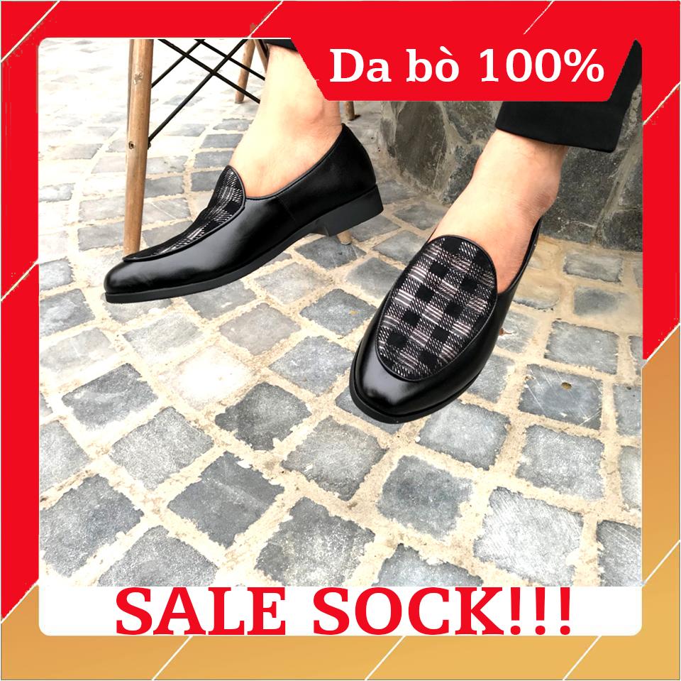 Giày tây nam loafer da bò cao cấp L235CR da bò nguyên tấm bảo hành 12 tháng