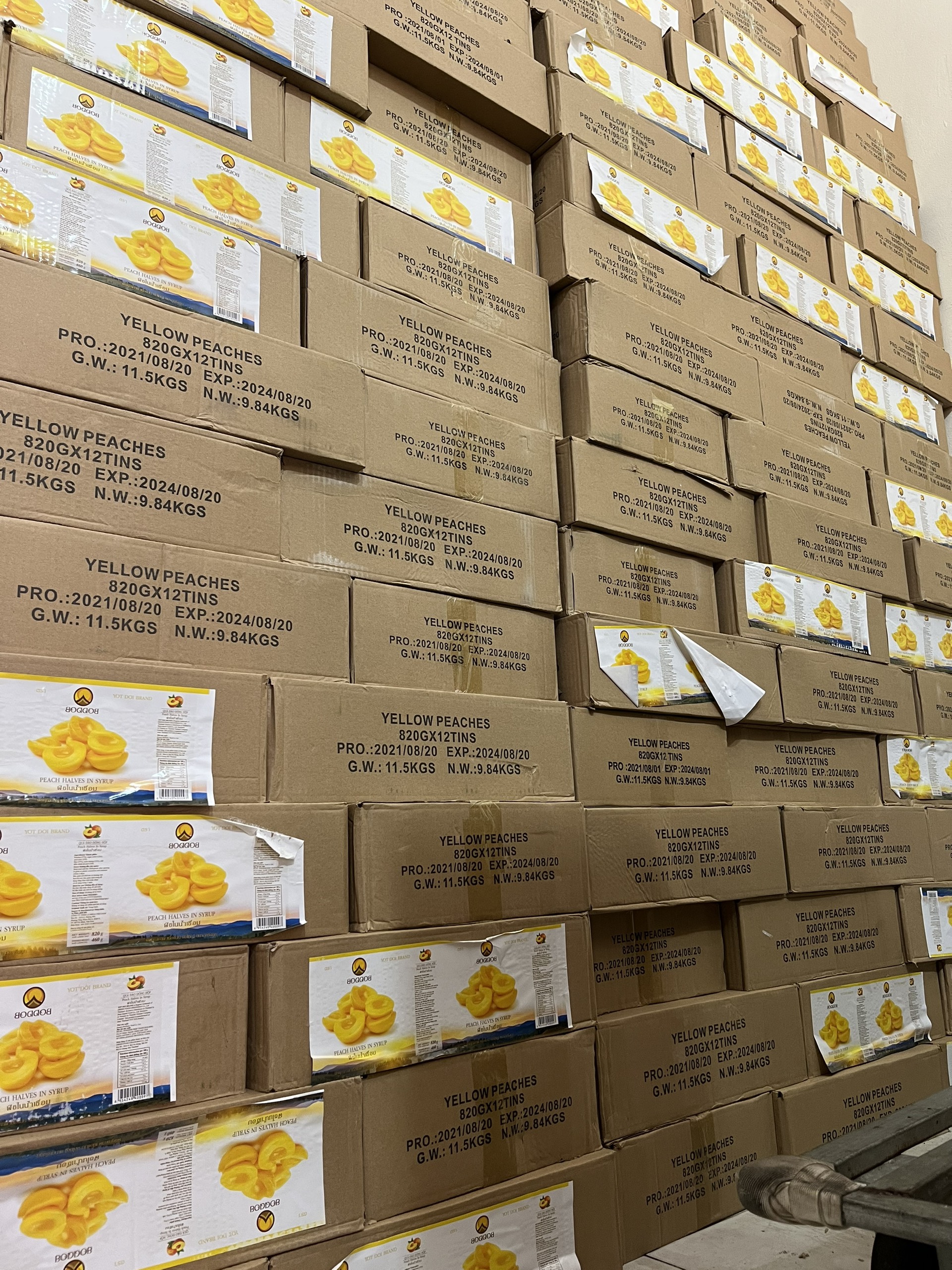Thùng đào thái boddob 12 lon 820gram_nguyên liệu pha chế mai nguyên