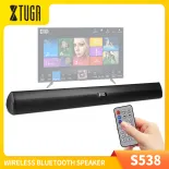 Xtuga S538 hệ thống âm thanh gia đình Karaoke Loa thanh Bluetooth không dây Với Bluetooth / USB / TF/FM/Đồng Trục/AUX/Điều Khiển Từ Xa, 20W Âm Thanh thanh âm thanh Loa Cho TV thông minh, Videoke, PC, Điện Thoại