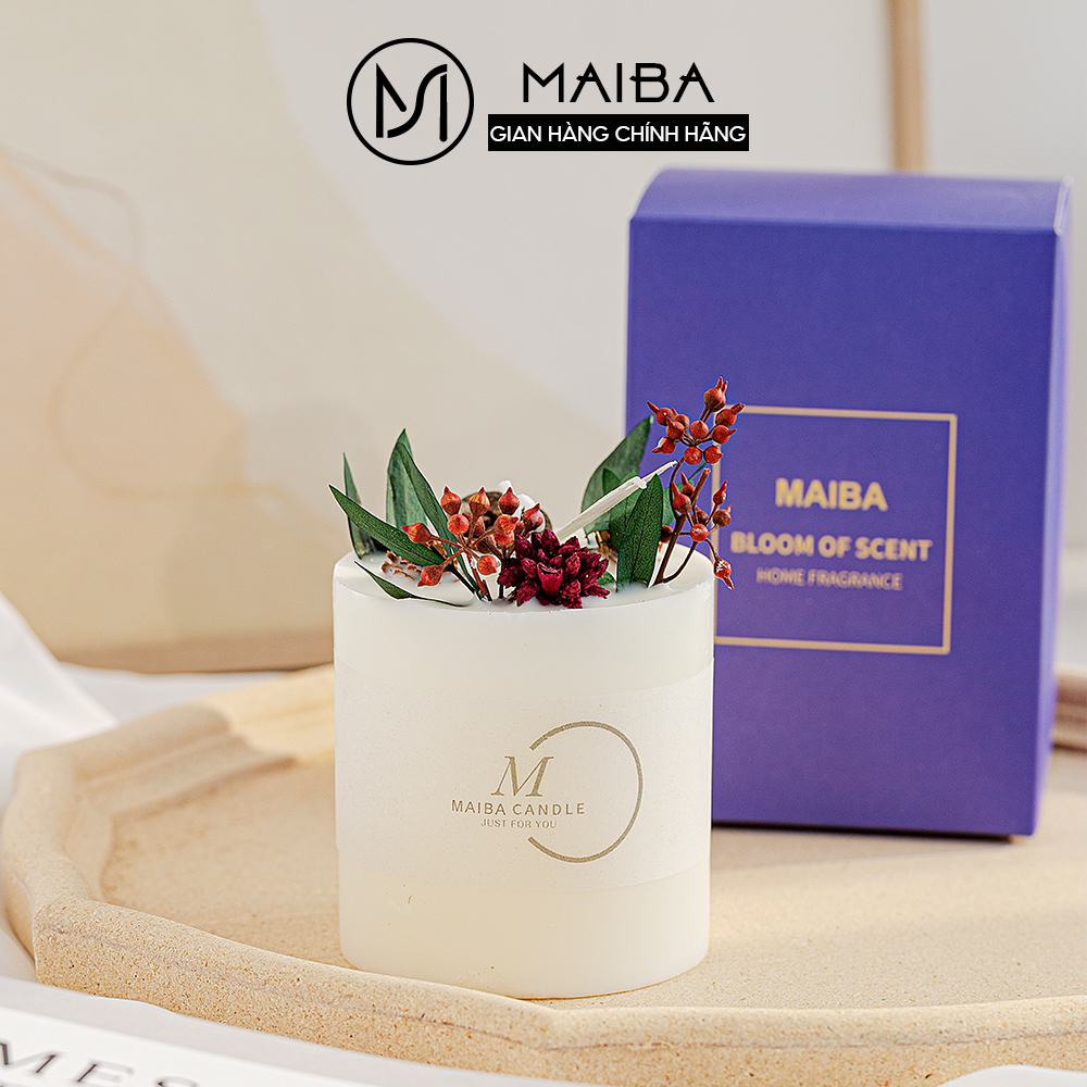 Nến thơm phòng hoa khô thiên nhiên MAIBA hương thơm bốn mùa thư giãn N4M