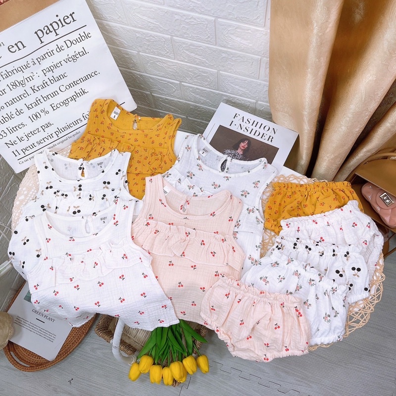 Bộ xô sát nách bánh bèo xkids cho bé gái