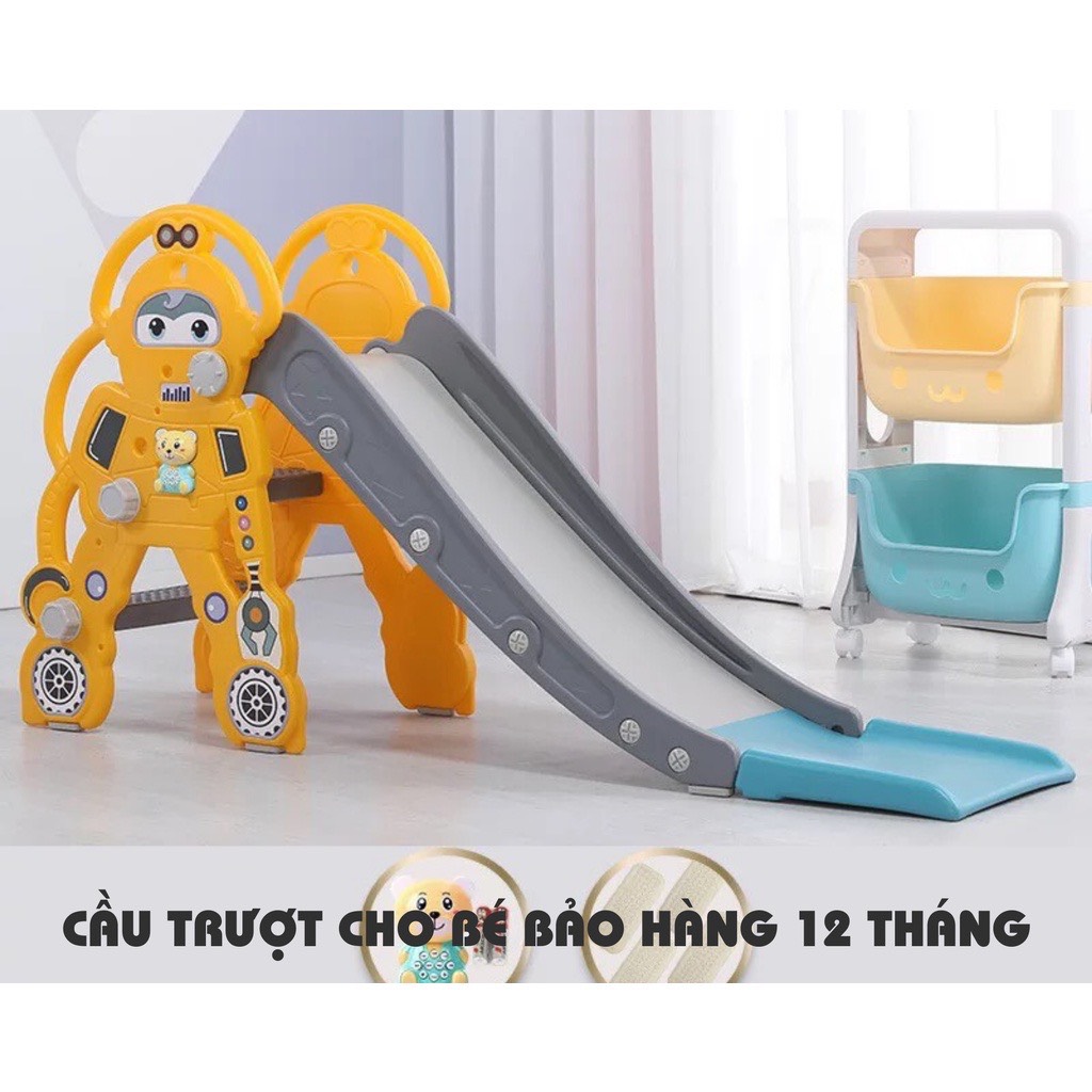 CẦU TRƯỢT CHO BÉ - CẦU TRƯỢT MẪU ROBOT CAO CẤP MÁNG DÀI