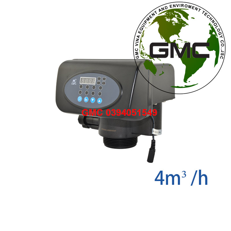 Van tự động 5 cửa Runxin F63P1 công suất 4m³/h dùng trong lọc nước giếng khoan, Autoval tái sinh theo thời gian
