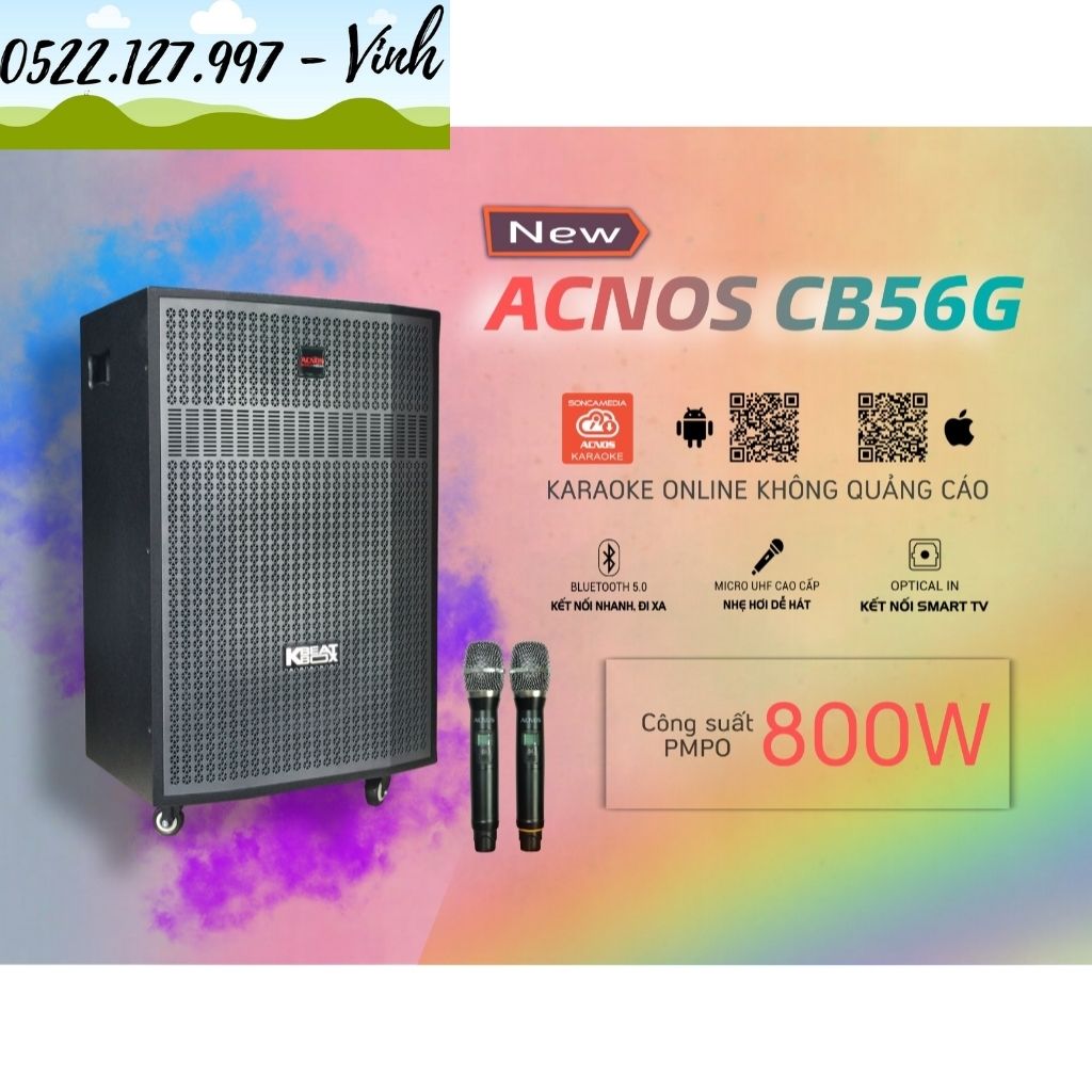 [HCM][Trả góp 0%]Loa Kéo Di Động Ngoài Trời ACNOS CB56G - Hàng chính hãng - Gia Khang Shop