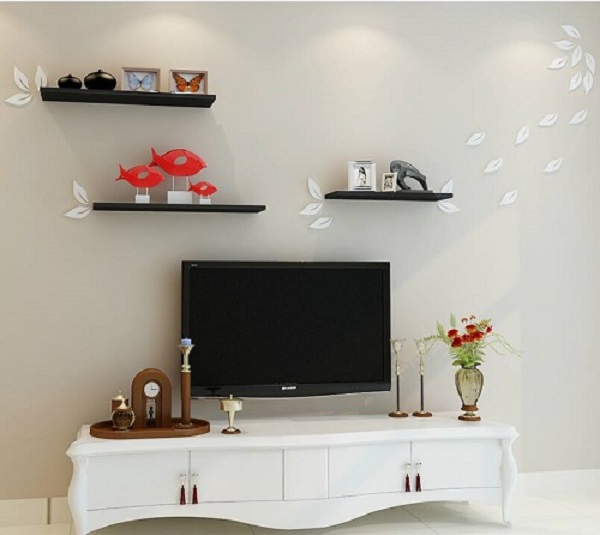 Kệ Gỗ Trang Trí Treo Tường 3 Thanh Rộng  60cm x Sâu 13 ( Màu Đen)