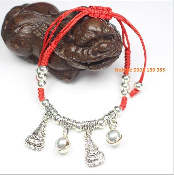 Combo 2 Vòng tay dây đỏ handmade Phật Bà phong thủy