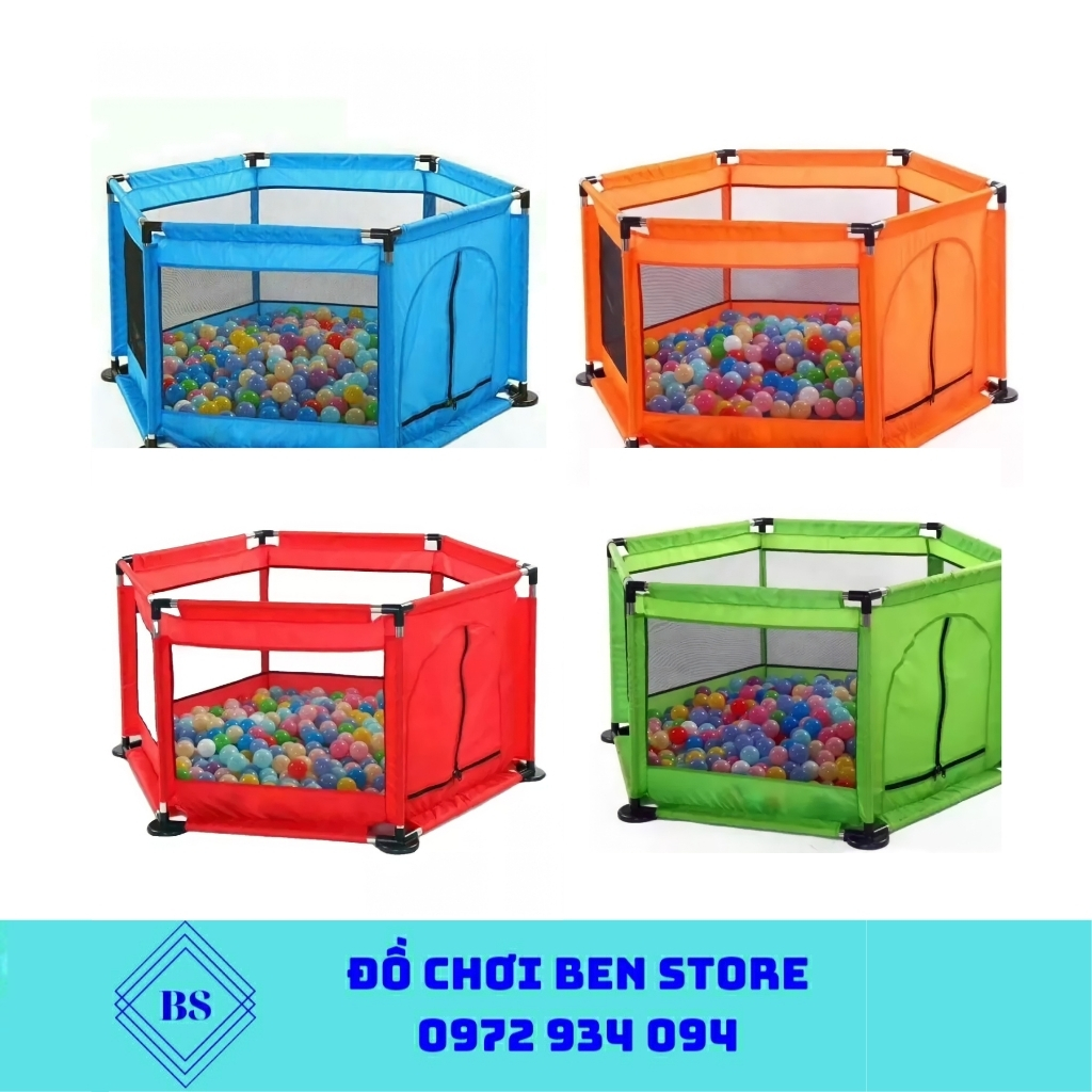 Quây cũi kiêm nhà bóng khung inox cho bé, tặng kèm nhiều bóng