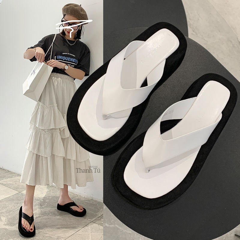 Dép Xỏ Ngón Nữ Mũi Vuông Ulzzang Phong Cách Hàn Quốc - DX001