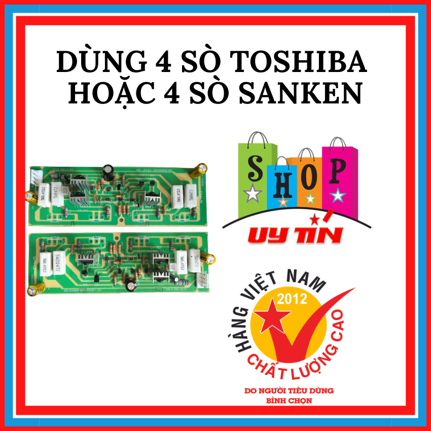 Mạch công suất 4 sò 1 kênh 2 kênh 8 sò dài 18cm lắp sò toshiba và sanken
