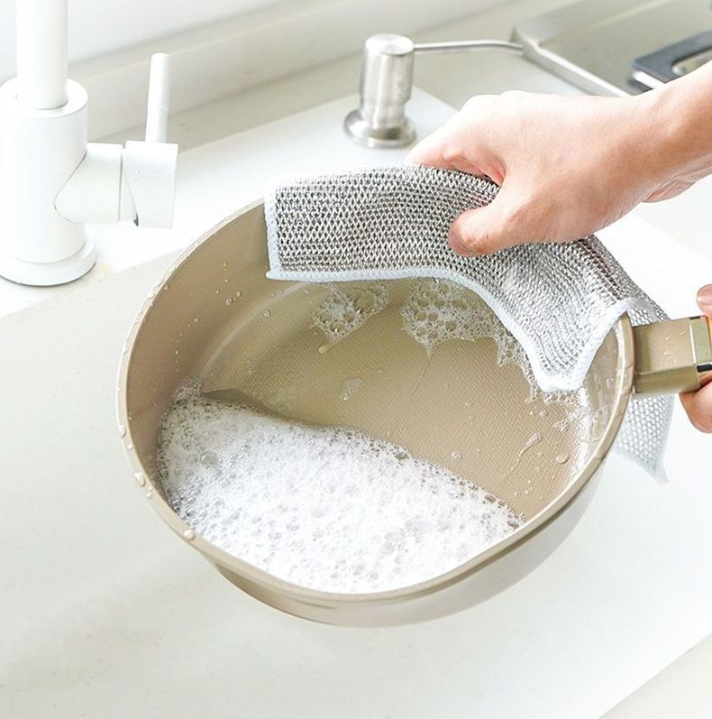COMBO 10 KHĂN RỬA CHÉN BÁT KIM LOẠI CỌ XOONG NỒI CHẢO LAU BỒN RỬA CHÉN TIỆN LỢI