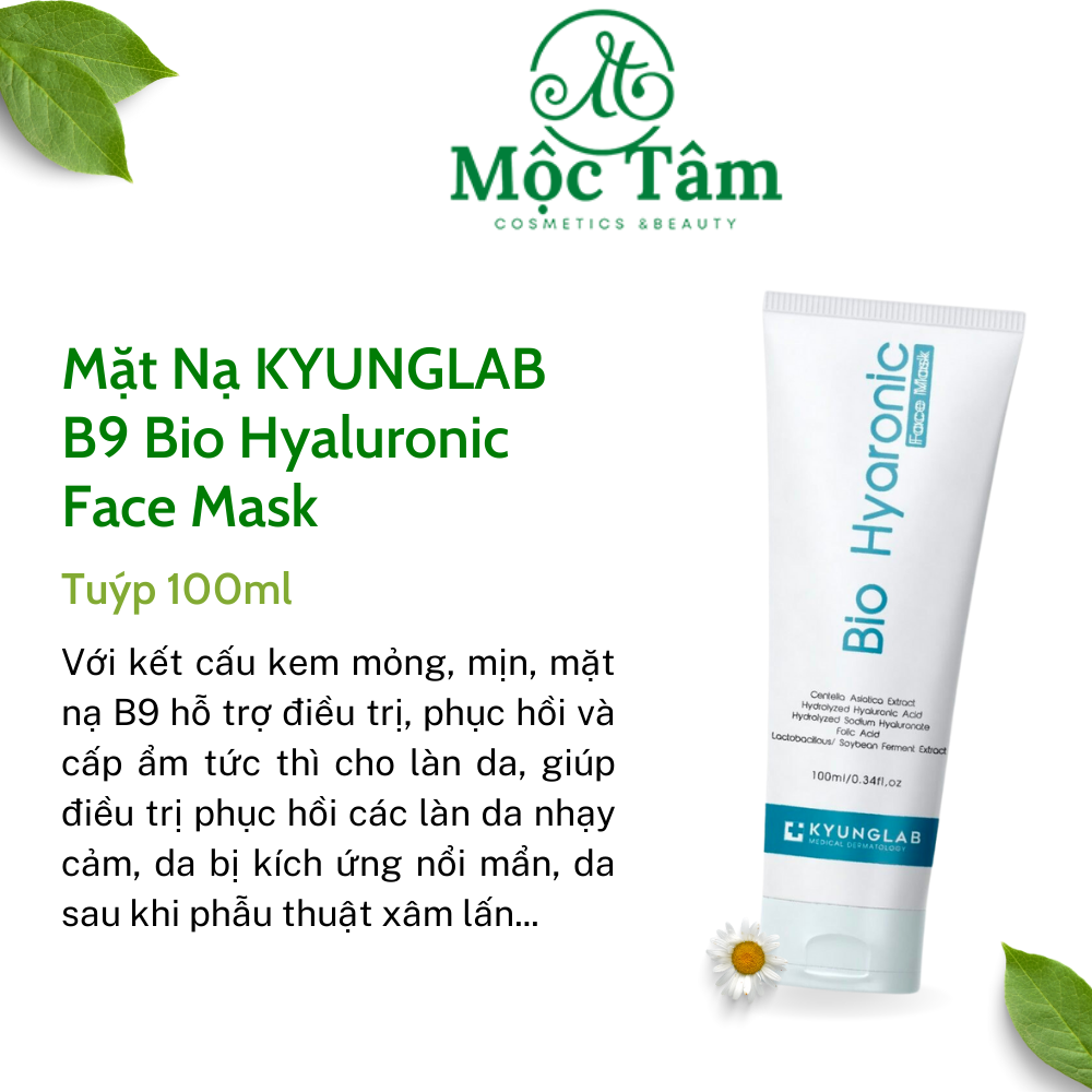 Mặt nạ mask kyung lab chính hãng, mặt nạ b9 bio hyaluronic face mask 100ml, giúp phục hồi tái tạo da hợp da nhạy cảm, da treatment, cấp ẩm sâu, giảm kích ứng, giúp da mịn màng - mộc tâm cosmetics