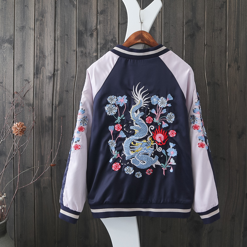 [HCM]Áo khoác Bomber Nam Nữ thêu Rồng (2 LỚP MẶC ĐƯỢC 2 MẶT)