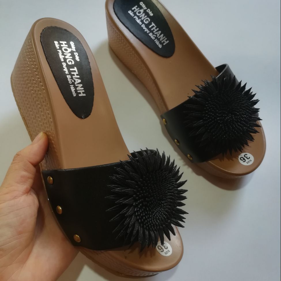 Dép quai ngang nữ đế xuồng hàng đóng cao cấp mã HTX02