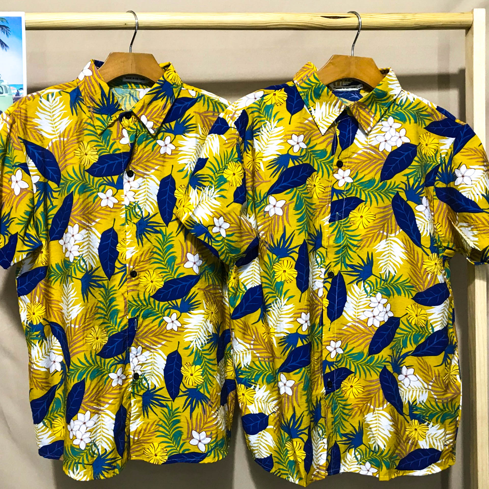 [HCM]Áo sơ mi hoa lá áo hawaii vải đũi loại đẹp - ASM73