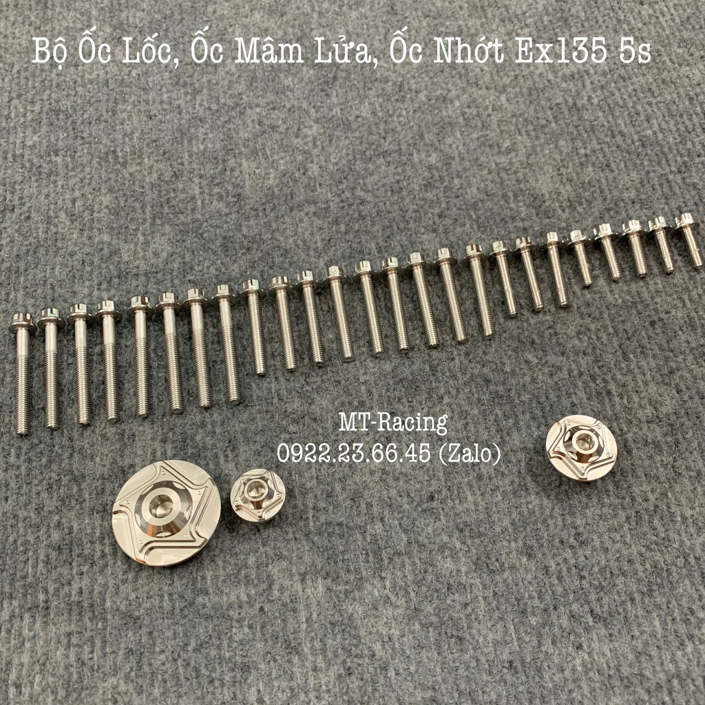Bộ ốc lốc, mâm lửa, ốc nhớt salaya inox304 cho ex135 5s, ex2011-2014