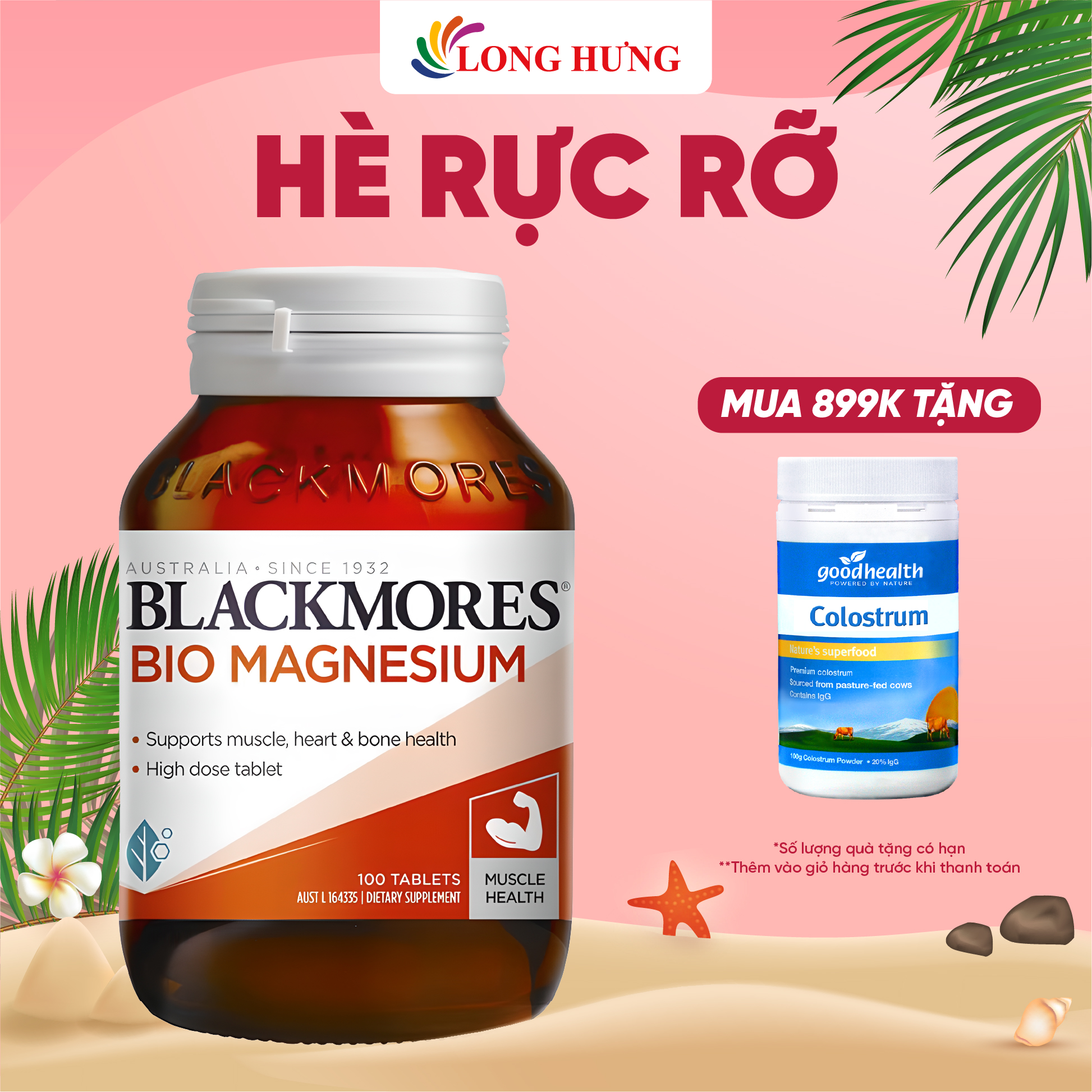 Viên uống Blackmores Bio Magnesium hỗ trợ cơ bắp và hệ xương khớp