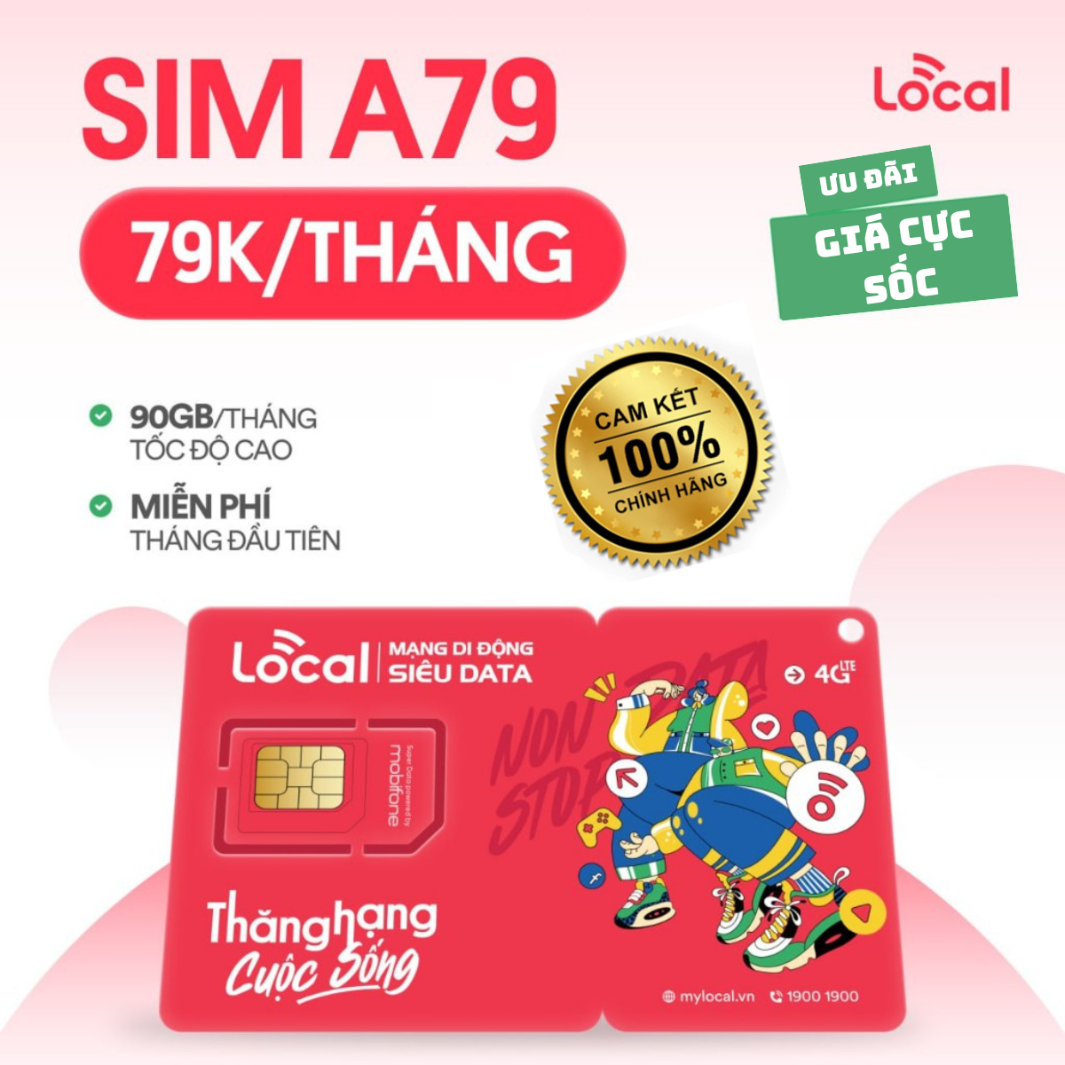 Sim 4G Mobi Không Giới Hạn Dung Lượng Data 4G , Miễn Phí Nghe Gọi , Phí Cực Rẻ | A69 , A79 , Sky69D 