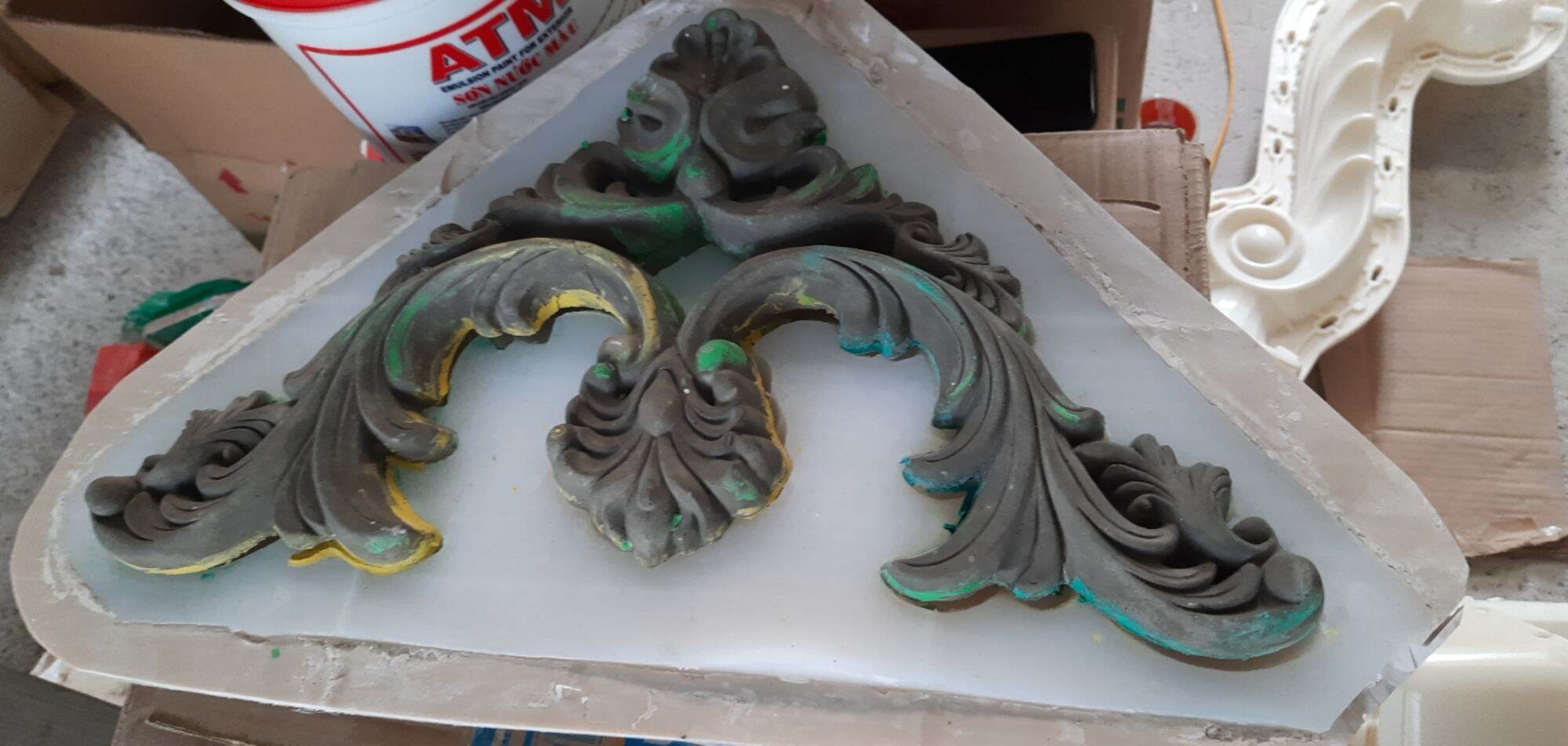 Khuôn góc trần chất liệu silicon đổ bê tông hoặc thạch cao