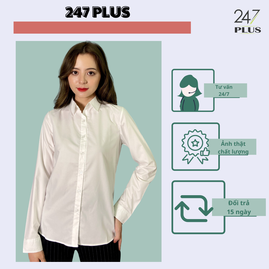 Áo sơ mi dài tay 247plus đủ màu, form chuẩn dễ phối đồ a65