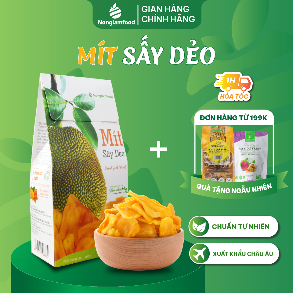 Mít sấy dẻo Nonglamfood hộp 100g | Healthy Snack | Ăn vặt văn phòng | Trái cây sấy dẻo