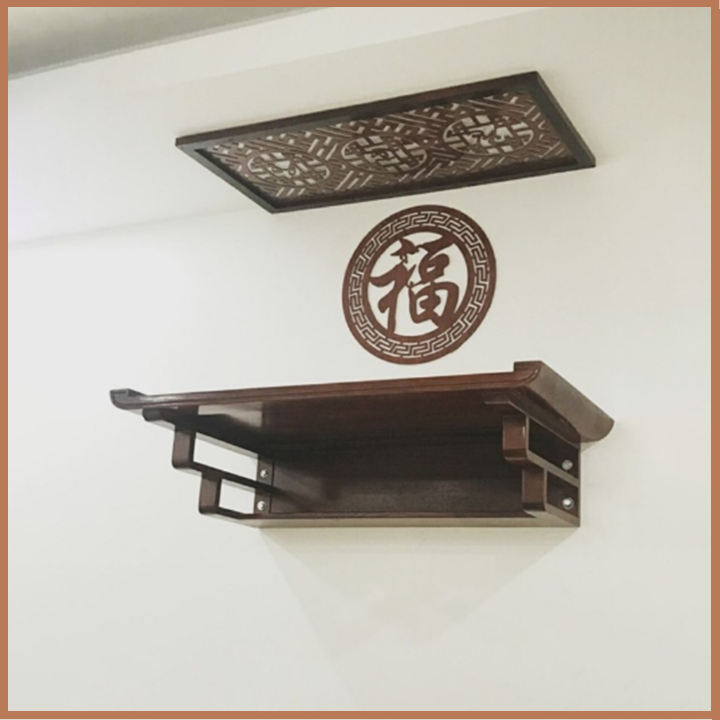 Bàn Thờ Treo Tường, Bàn Thờ Gắn Tường 82 x 48cm Gỗ Thông Tự Nhiên Cao Cấp