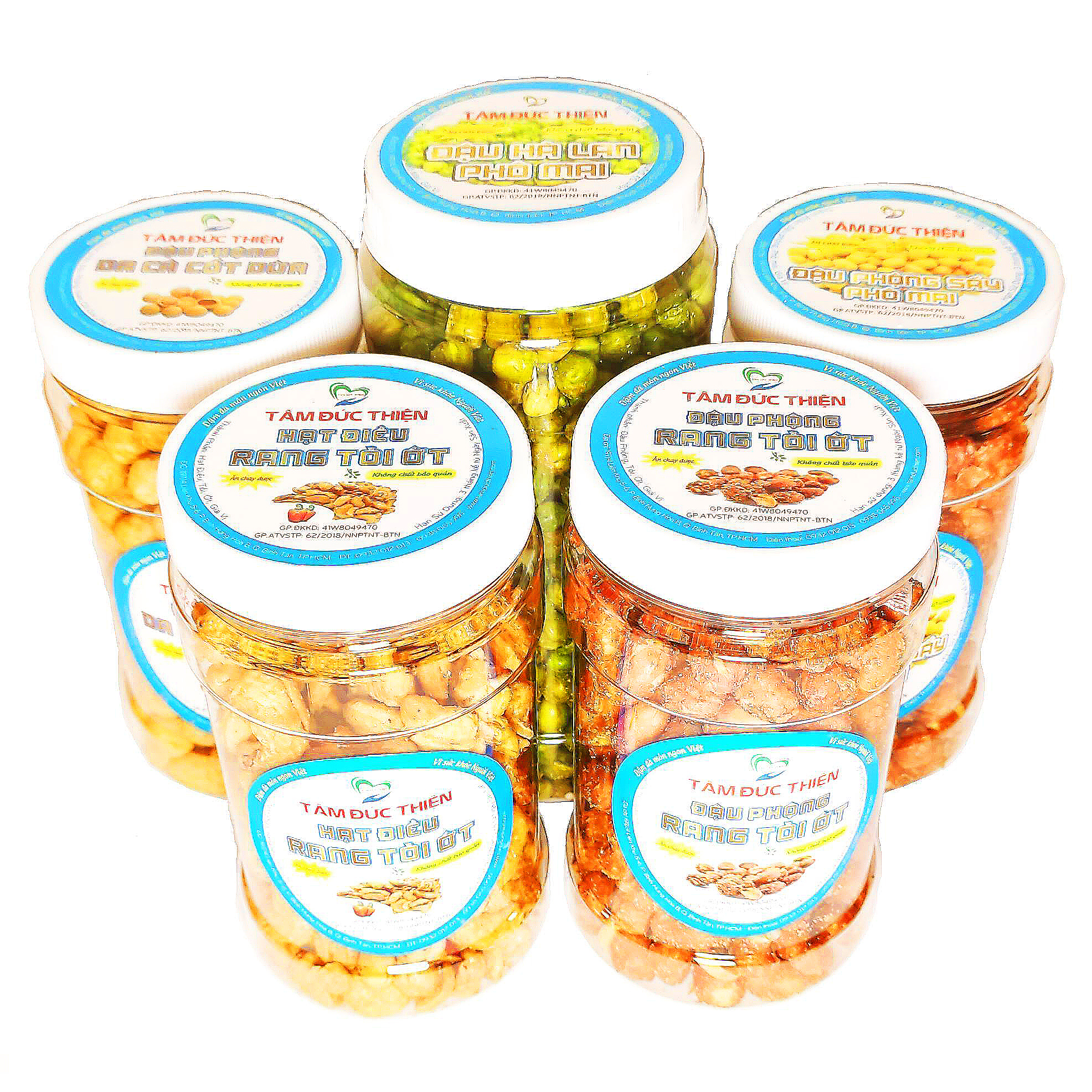 Combo 5 Hộp Đậu Hạt Đặc Biệt: Một Hộp Hạt Điều Rang Tỏi Ớt 170G và Bốn Hộp Đậu Tùy Chọn Trong 9 Loại Tâm Đức Thiện Thực Phẩm Đóng Gói Đóng Hộp Ăn Liền đồ ăn vặt Lazada Hạt Điều Rang Tỏi Ớt 170g