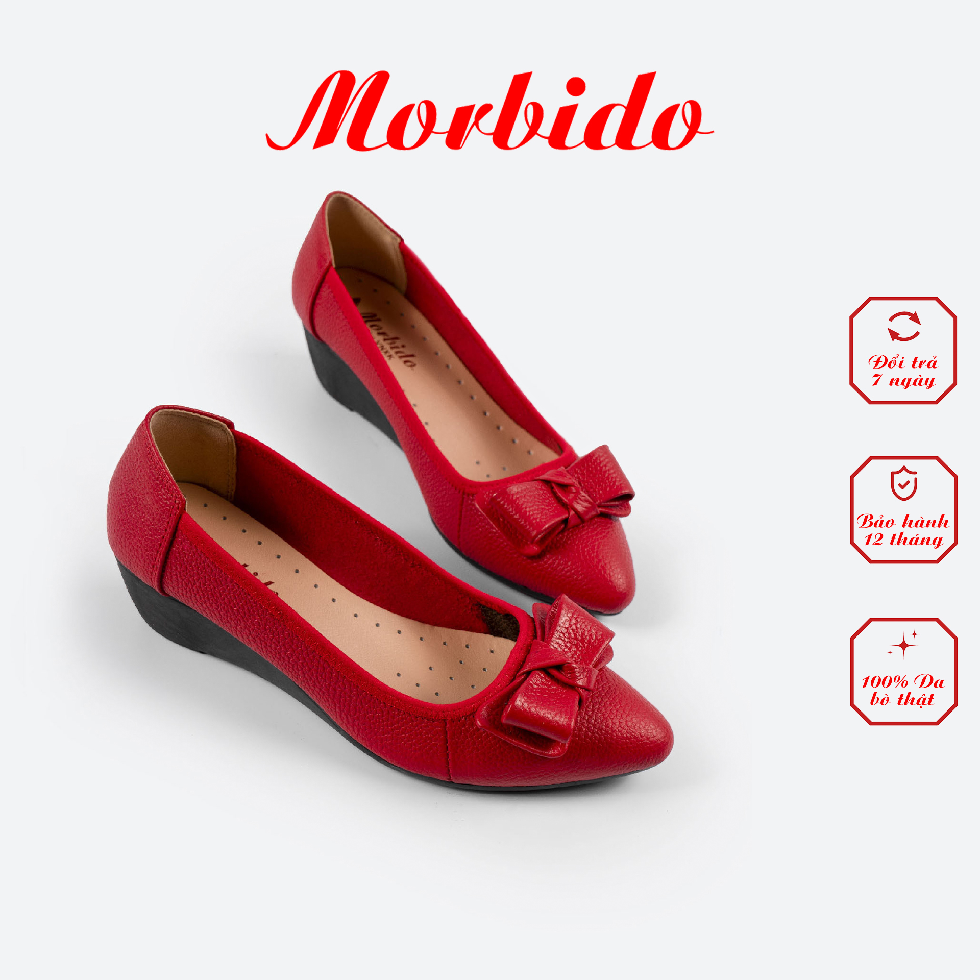Giày búp bê đế xuồng mũi nhọn morbido m205 - da bò thật êm chân