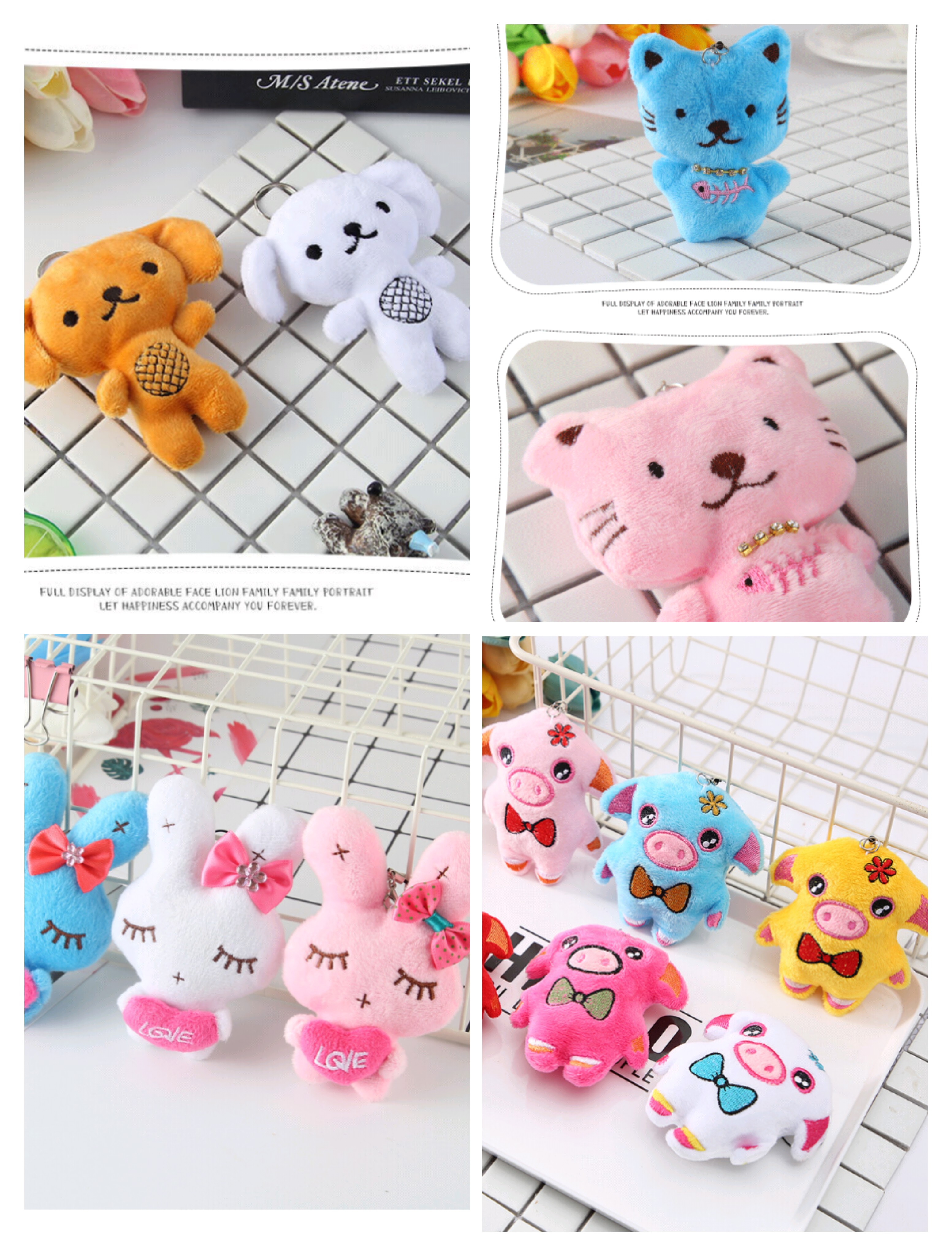 Thú bông móc khoa mini balo nhiều mẫu size 8 - 12