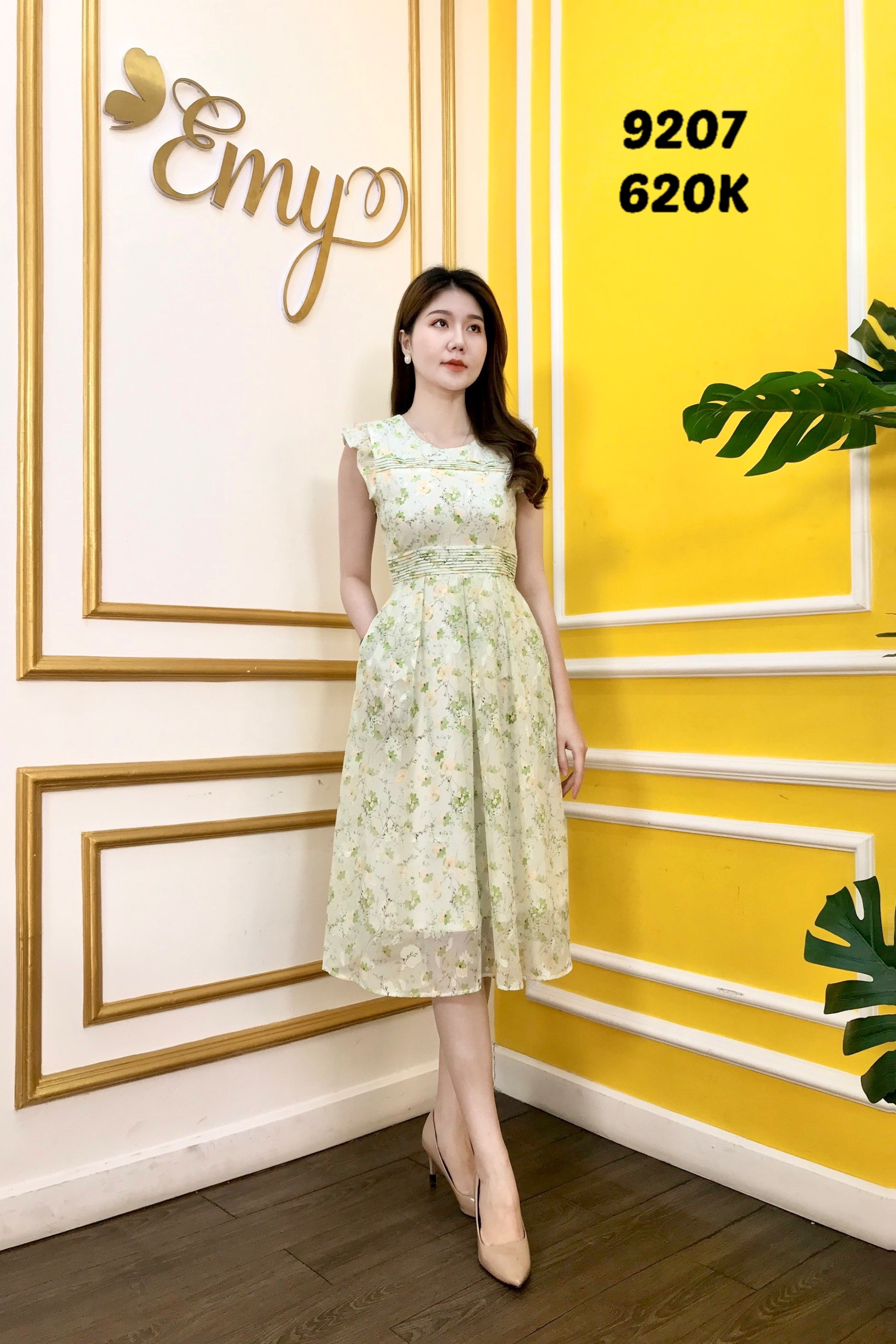 Đầm emy em9207 xoè tay bèo