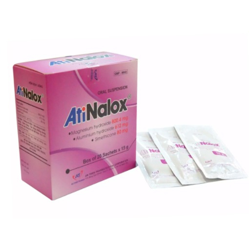 ATINALOX - hết viêm loét, trào ngược dạ dày- hộp 20 gói