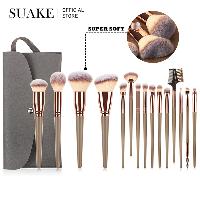 SUAKE 10Pcs Makeup Brushes Set Soft Brush Make Up Brush Set Eyeshadow Brush Foundation Brush Concealer Brush Eyebrow Lip Brush Cosmetic Tool Professional Makeup Brushes