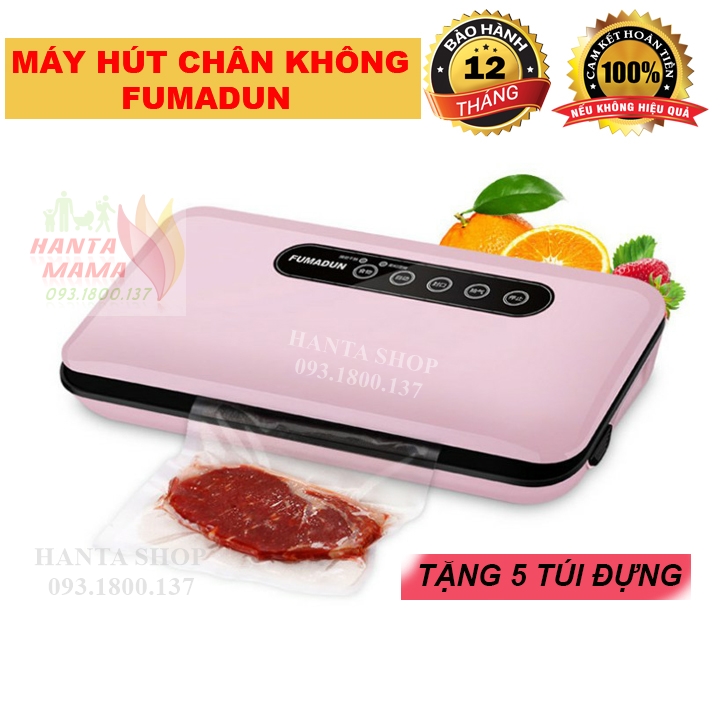 Máy Hút Chân Không-Máy Ép Chân Không Mini-FUMADUN-Máy hút chân không mini bảo quản thực phẩm trong gia đình chất lượng tốt, Lực hút mạnh hút sạch không khí và cả thực phẩm có nước