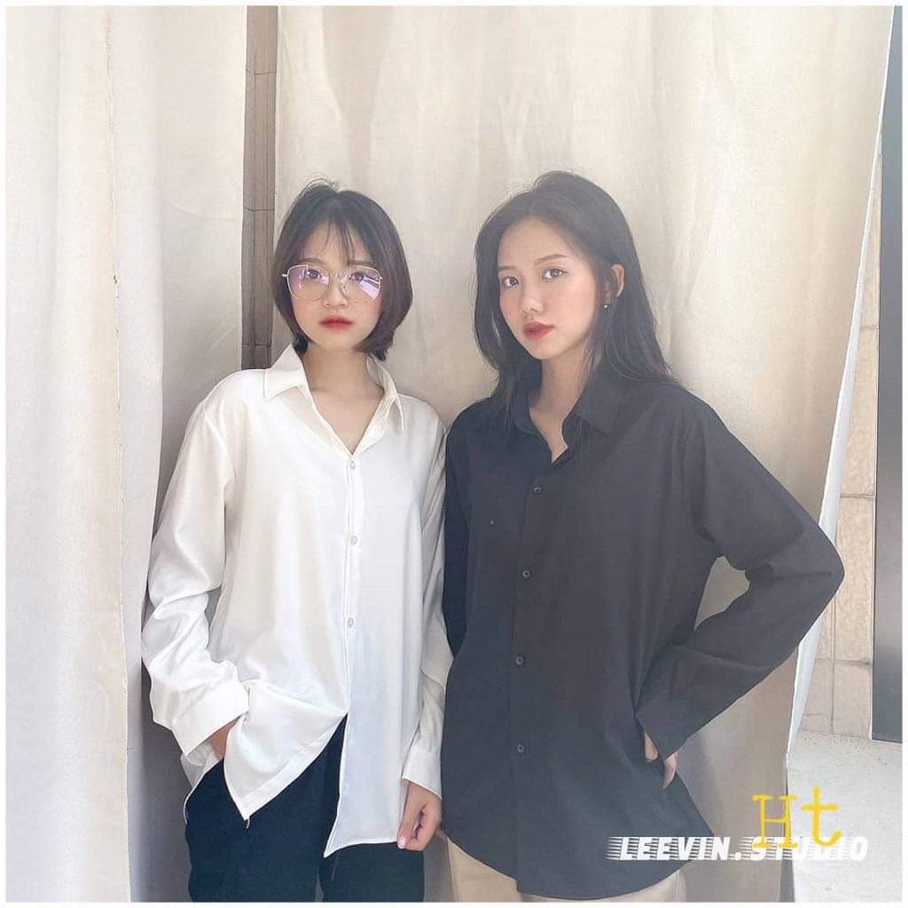 Áo Sơ mi trơn quốc dân Dễ mặc cực kì, mix cùng quần hay váy đều ok hết Chất thô lụa: mềm, mịn, mát Form < 68kg mặc thoải mái 🥰ht