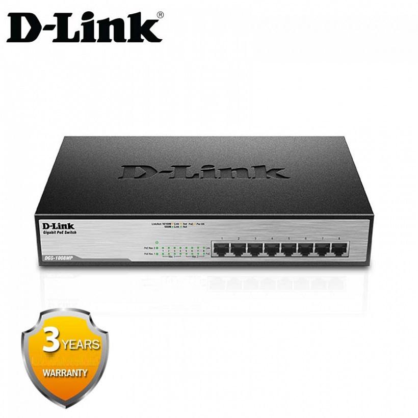 Thiết bị chuyển mạch gigabit poe + 8 cổng d-link dgs-1008mp