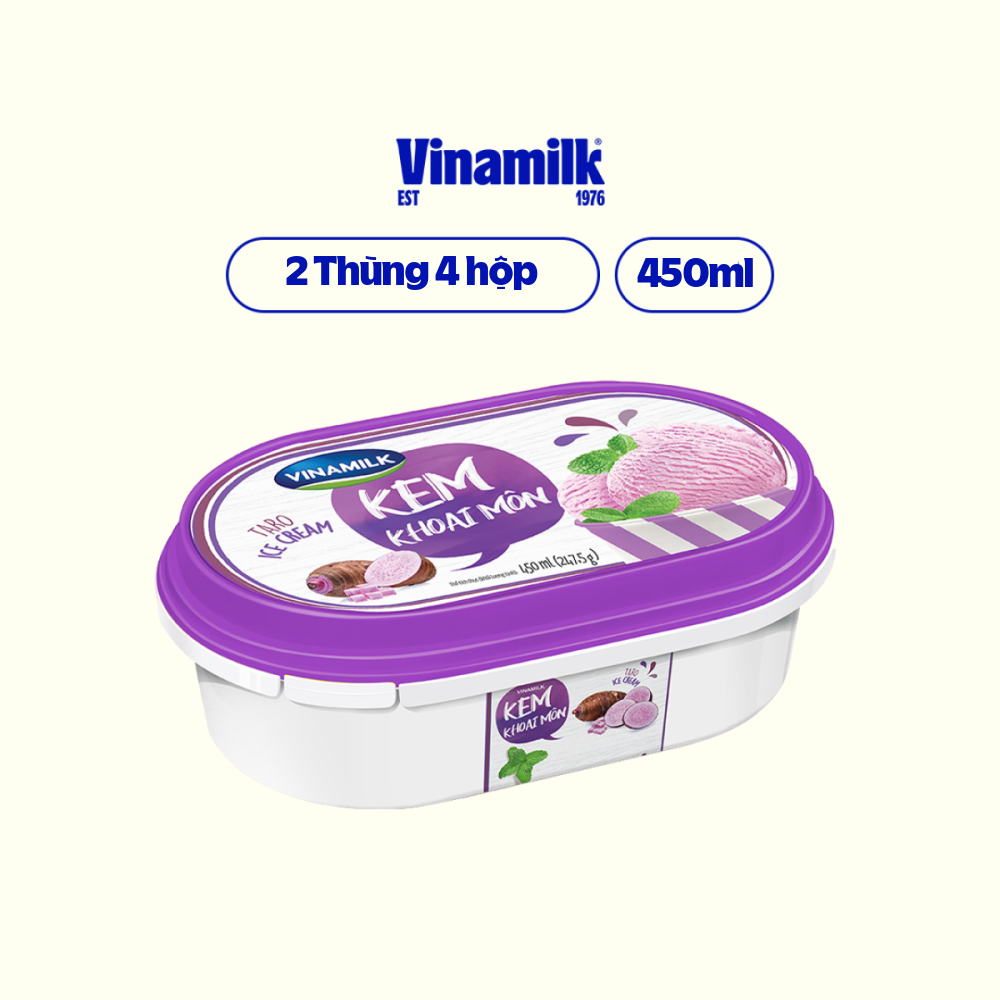 2 hộp kem vinamilk khoai môn hộp 450ml