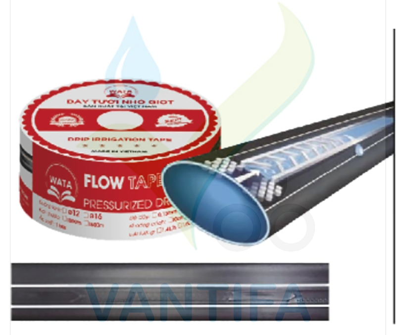 [50-100 m] Dây dẹp tưới nhỏ giọt Wata phi 16mm độ dày 0.15mm Lưu lượng 2L/H