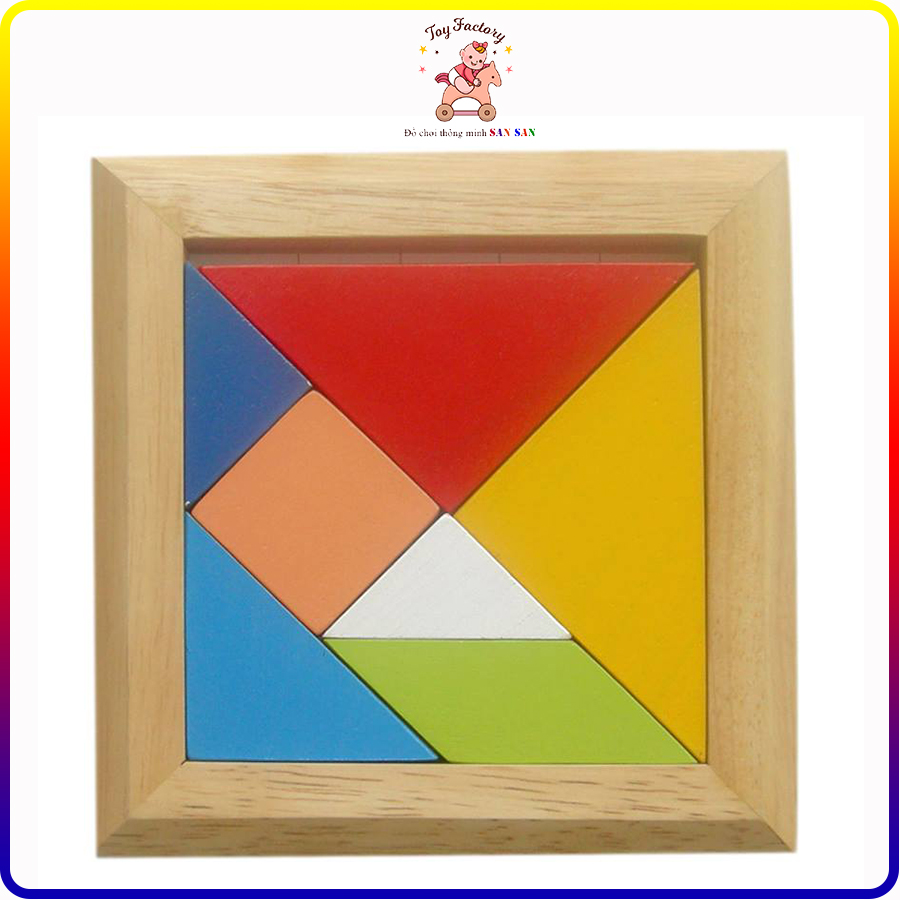 Tangram - Xếp hình trí uẩn Hàng đẹp- có kèm sách hướng dẫn