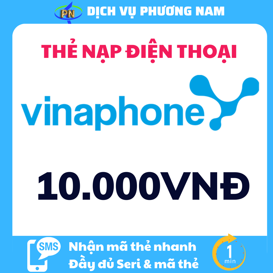 Thẻ vinaphone 10.000 & phí chuyển - nhận mã cực nhanh qua chat