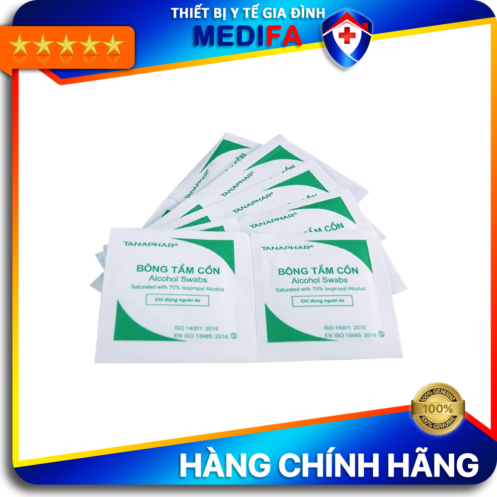 2 Miếng Gạc tẩm Cồn sát khuẩn, bông tẩm cồn y tế tiệt trùng sát trùng