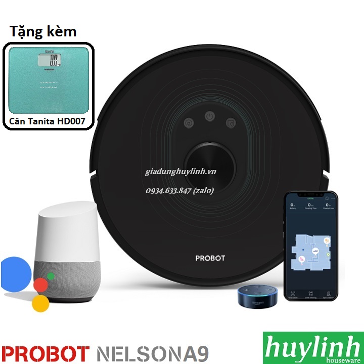 Robot hút bụi lau nhà probot nelson a9 lsd laser - 2700pa - tặng kèm cân tanita hd007