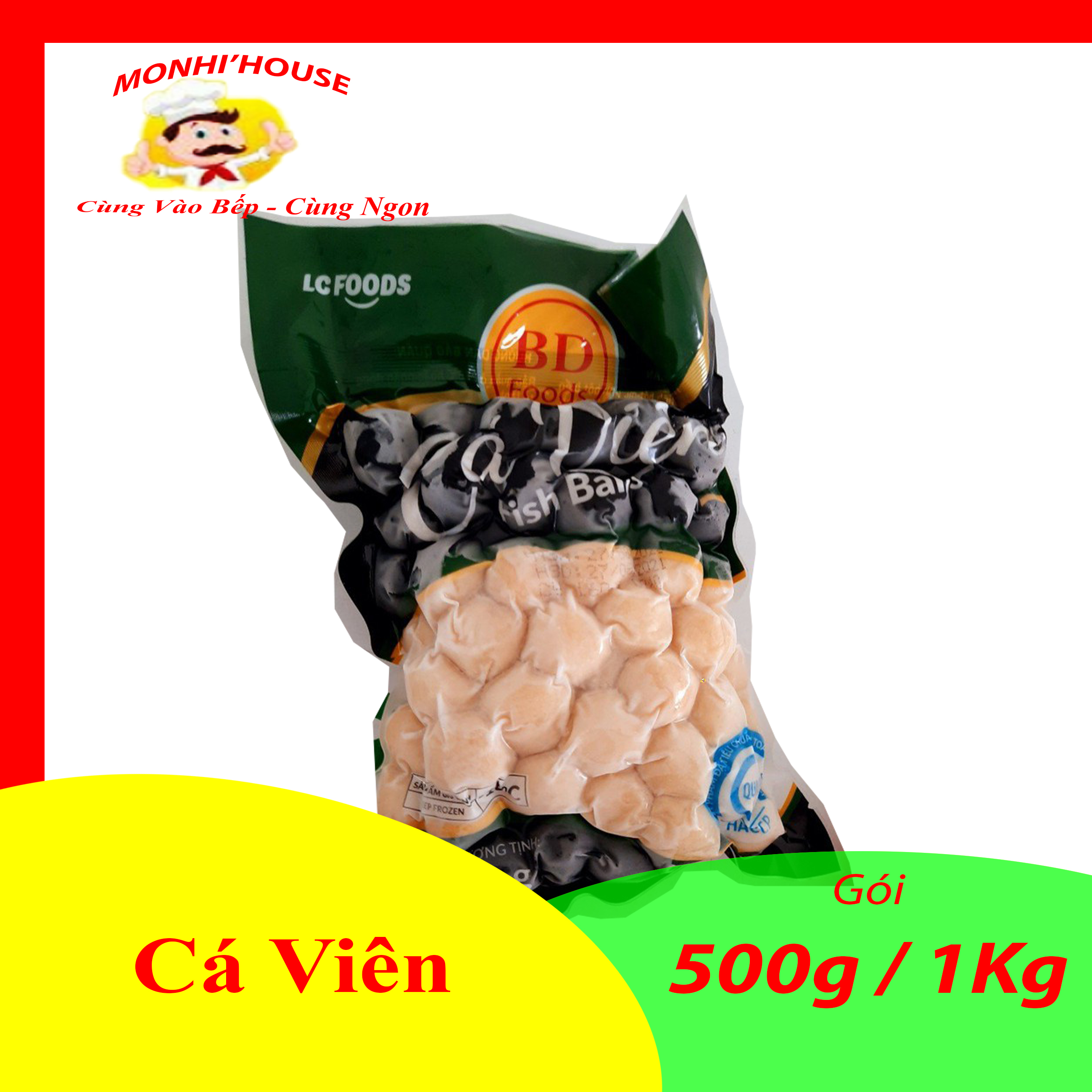 1Kg Cá viên Chiên loại ngon/ gói 500g
