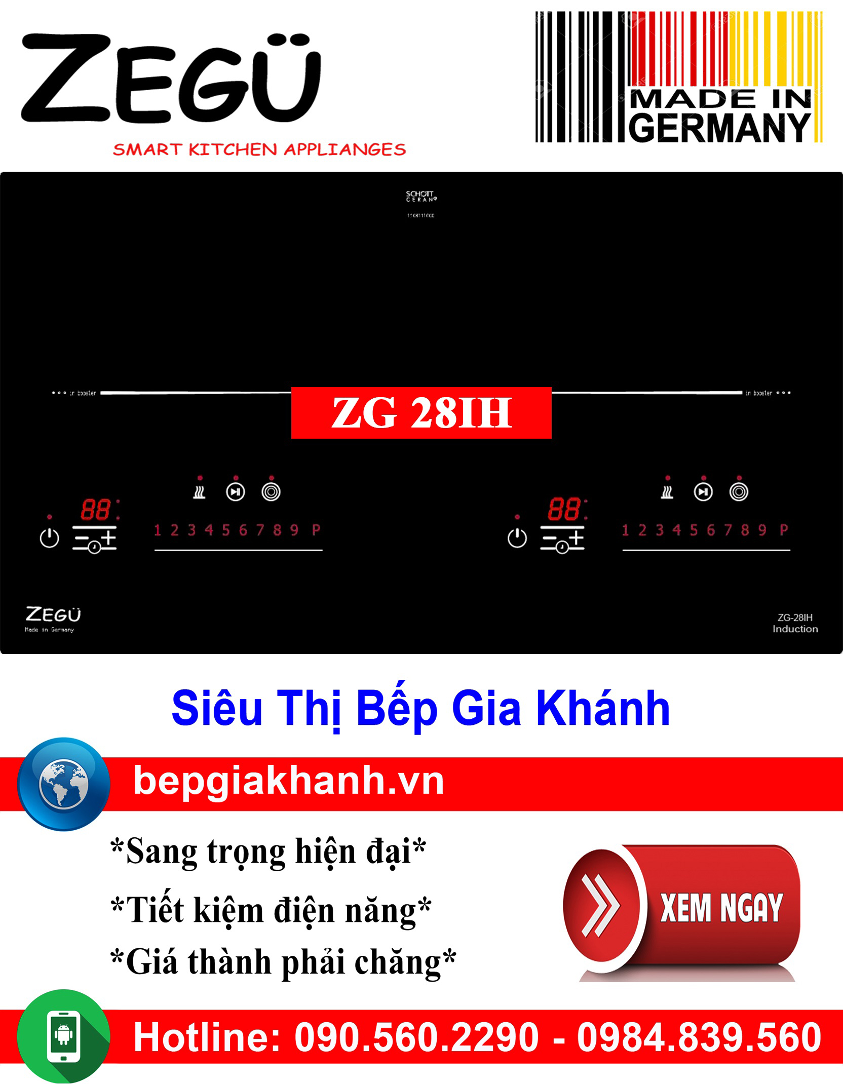 [HCM]Bếp từ đôi Zegu ZG 28IH nhập khẩu Đức, bếp từ, bếp điện từ, bếp từ đôi, bếp điện từ đôi, bếp từ giá rẻ, bếp điện từ giá rẻ, bếp từ đơn, bep tu don, bep tu