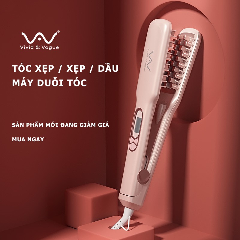 Máy uốn tóc VIVID&VOGUE tạo kiểu chống rối bảo vệ tóc giải quyết các vấn đề về tóc tóc dầu Máy dập phồng tóc chân vuông Pritech®️