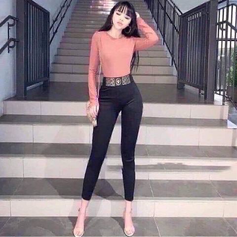 Quần Legging Cạp Chun Bản To Nữ -legging versace
