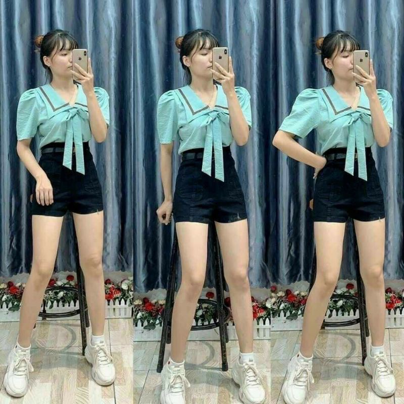 Áo kiểu cột nơ bigsize 60 đến 90 ký