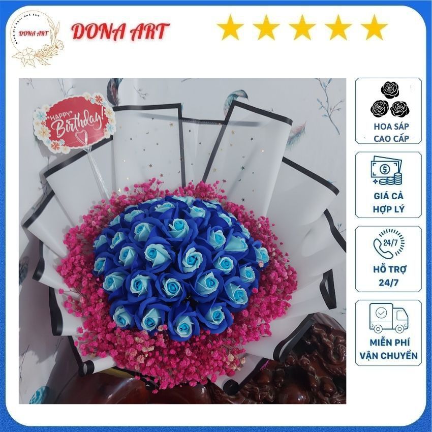 Quà tặng 20/10 bó hoa sáp thơm 50 bông dona art st 110 , quà tặng 20/11 , quà tặng 8/3 , 14/2