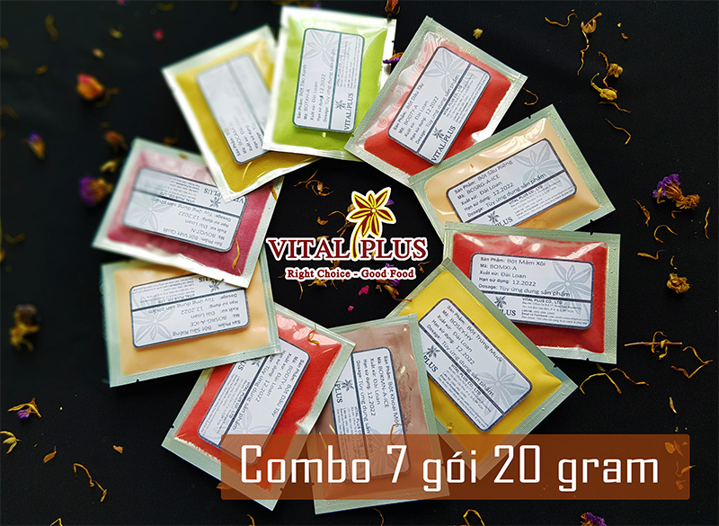 Combo 7 gói bột trái cây, trứng muối 20gr - anise shop
