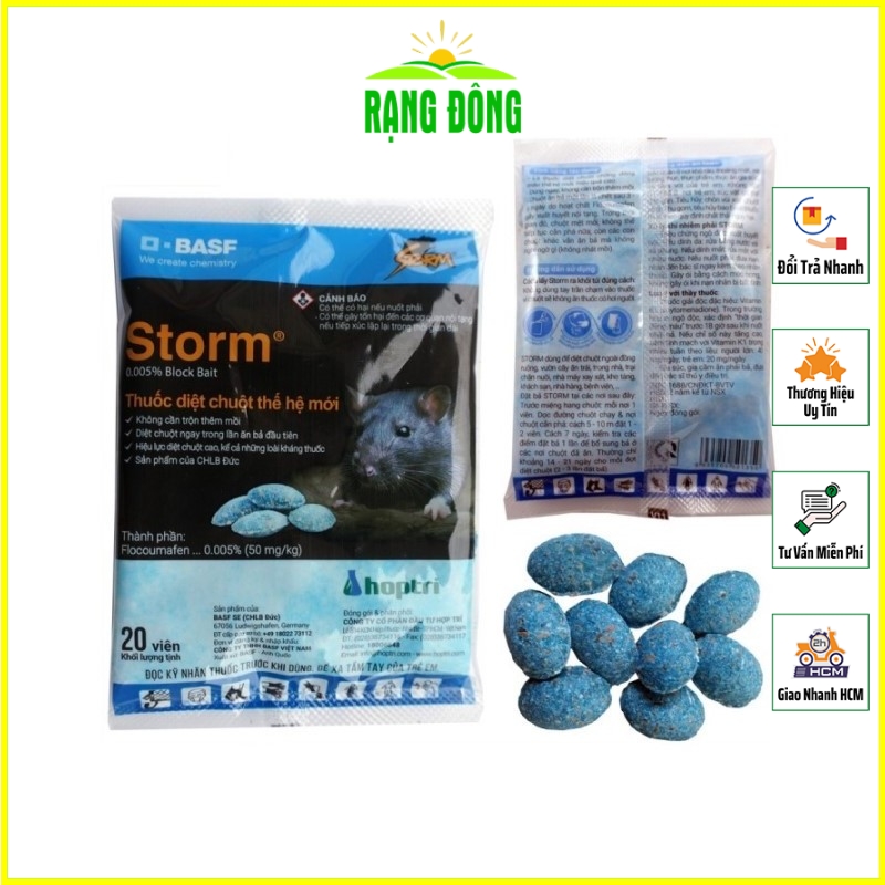 Chế Phẩm Diệt Chuột Sinh Học Thế Hệ Mới STORM (gói 20 viên) - Hạt Giống Rạng Đông